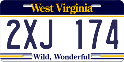 WV license plate 2XJ174