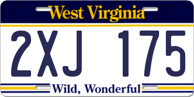 WV license plate 2XJ175