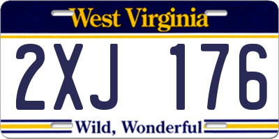 WV license plate 2XJ176