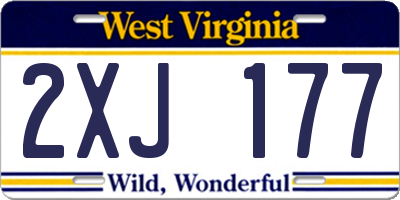 WV license plate 2XJ177