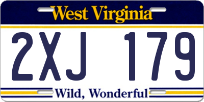 WV license plate 2XJ179