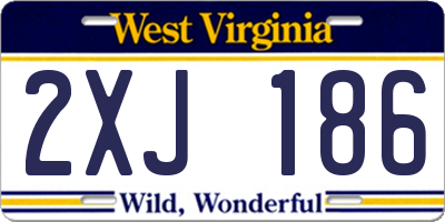 WV license plate 2XJ186