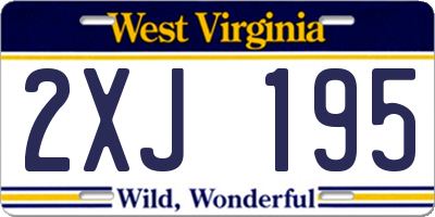 WV license plate 2XJ195