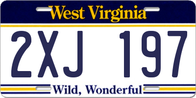 WV license plate 2XJ197