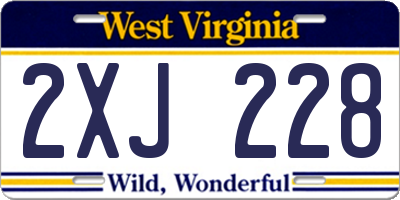WV license plate 2XJ228