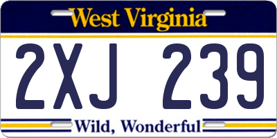 WV license plate 2XJ239
