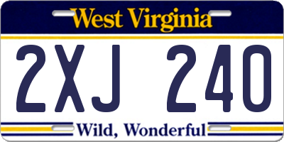 WV license plate 2XJ240