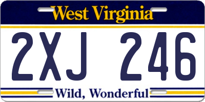 WV license plate 2XJ246