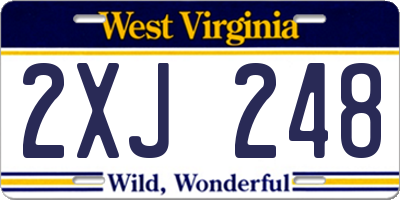 WV license plate 2XJ248