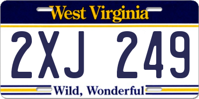 WV license plate 2XJ249