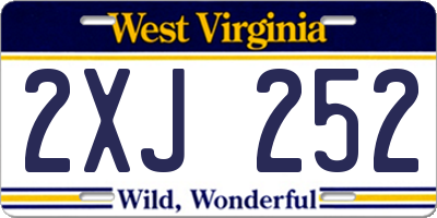 WV license plate 2XJ252
