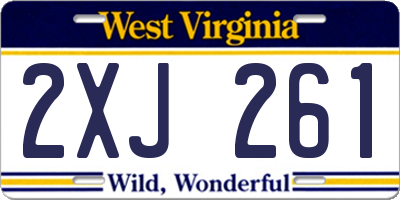 WV license plate 2XJ261