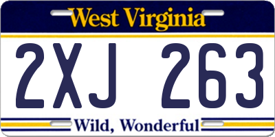 WV license plate 2XJ263