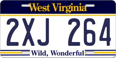 WV license plate 2XJ264