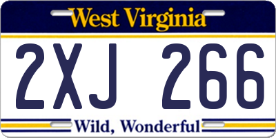 WV license plate 2XJ266