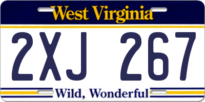WV license plate 2XJ267