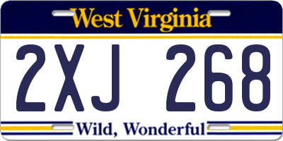 WV license plate 2XJ268