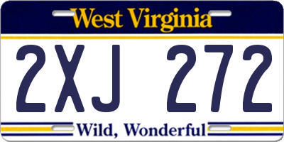 WV license plate 2XJ272