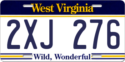 WV license plate 2XJ276