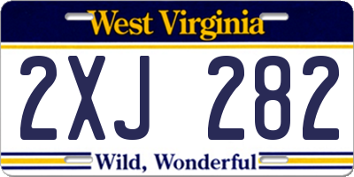 WV license plate 2XJ282