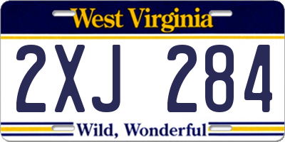 WV license plate 2XJ284