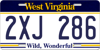 WV license plate 2XJ286