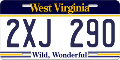 WV license plate 2XJ290