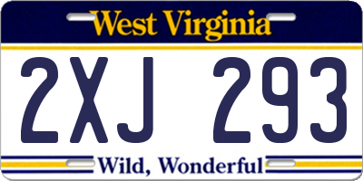 WV license plate 2XJ293
