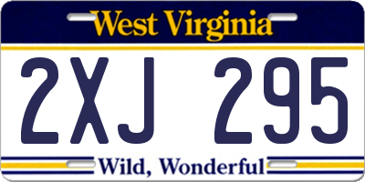 WV license plate 2XJ295