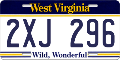 WV license plate 2XJ296