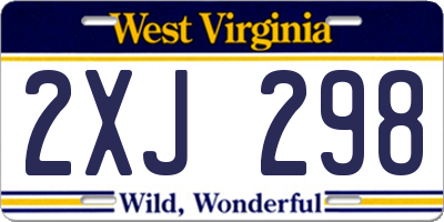 WV license plate 2XJ298