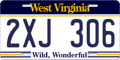 WV license plate 2XJ306