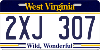 WV license plate 2XJ307