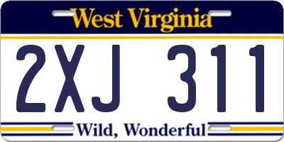 WV license plate 2XJ311