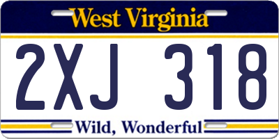 WV license plate 2XJ318