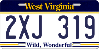 WV license plate 2XJ319