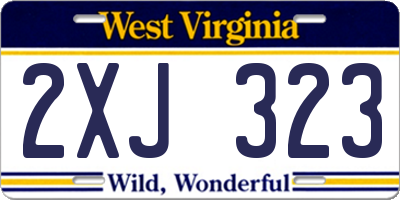 WV license plate 2XJ323