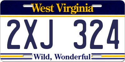 WV license plate 2XJ324
