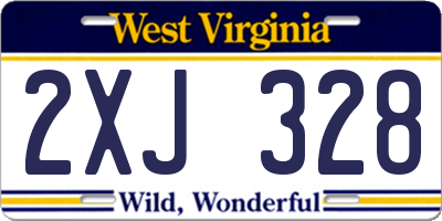WV license plate 2XJ328