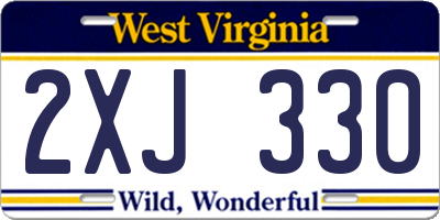 WV license plate 2XJ330