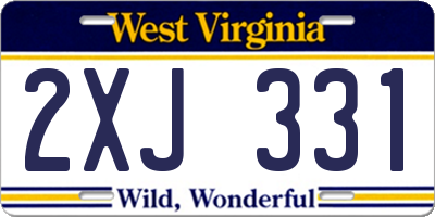 WV license plate 2XJ331