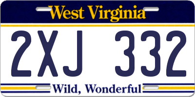 WV license plate 2XJ332