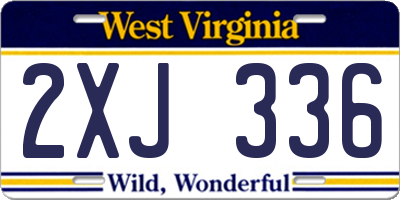WV license plate 2XJ336