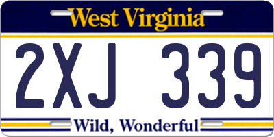WV license plate 2XJ339