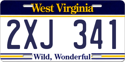 WV license plate 2XJ341