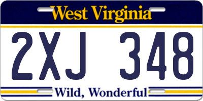 WV license plate 2XJ348