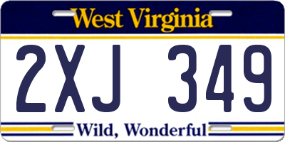 WV license plate 2XJ349