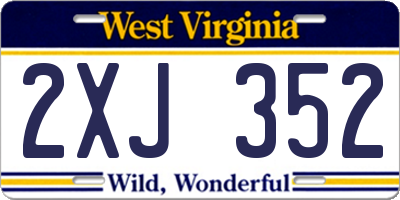 WV license plate 2XJ352