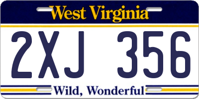 WV license plate 2XJ356