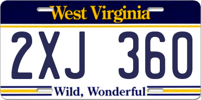 WV license plate 2XJ360